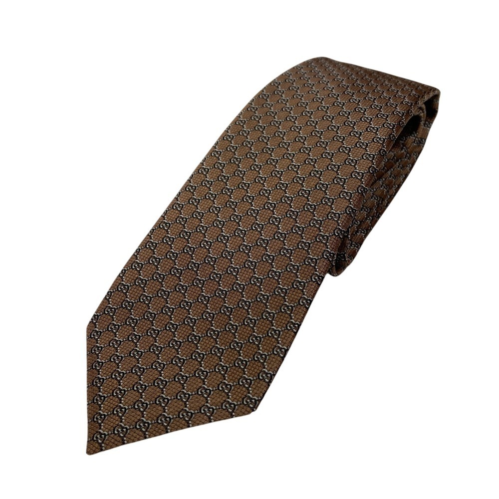 25SS GUCCI Gucci Current Model GG Silk Jacquard Tie 816002 Brown Men's